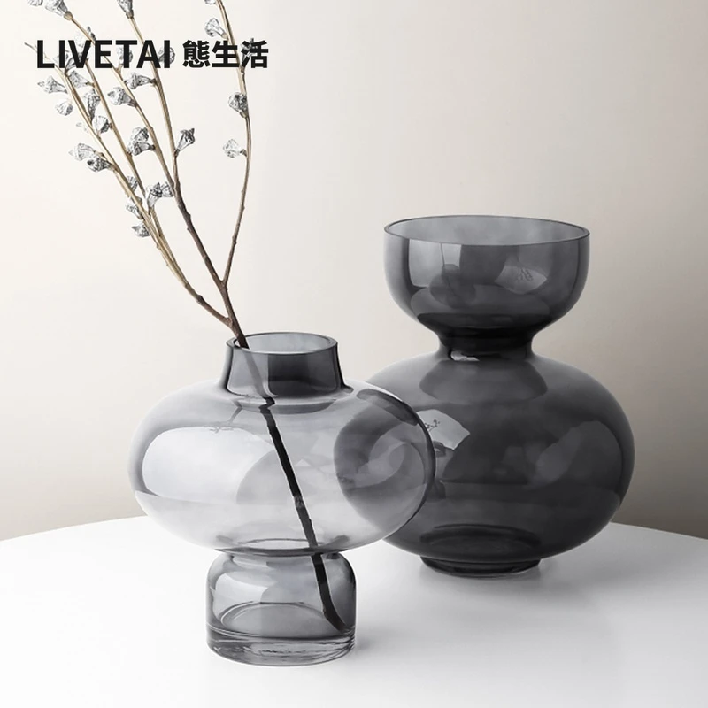 态生活北欧ins风现代简约透明插花花器家居客厅装饰摆件玻璃花瓶