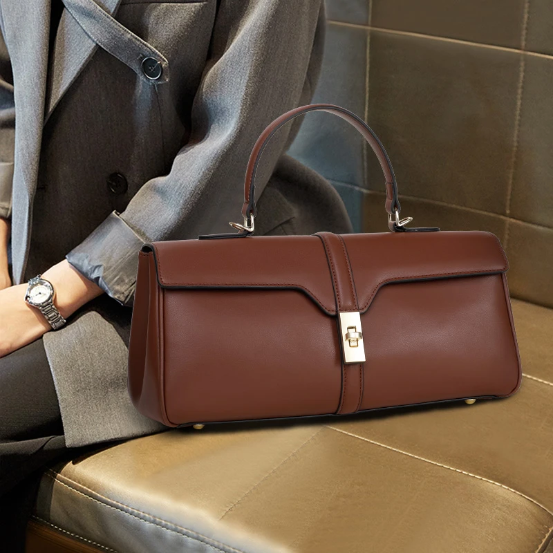 牛皮女包高级感小众手提包包2024新款潮大容量春夏真皮女包斜挎包