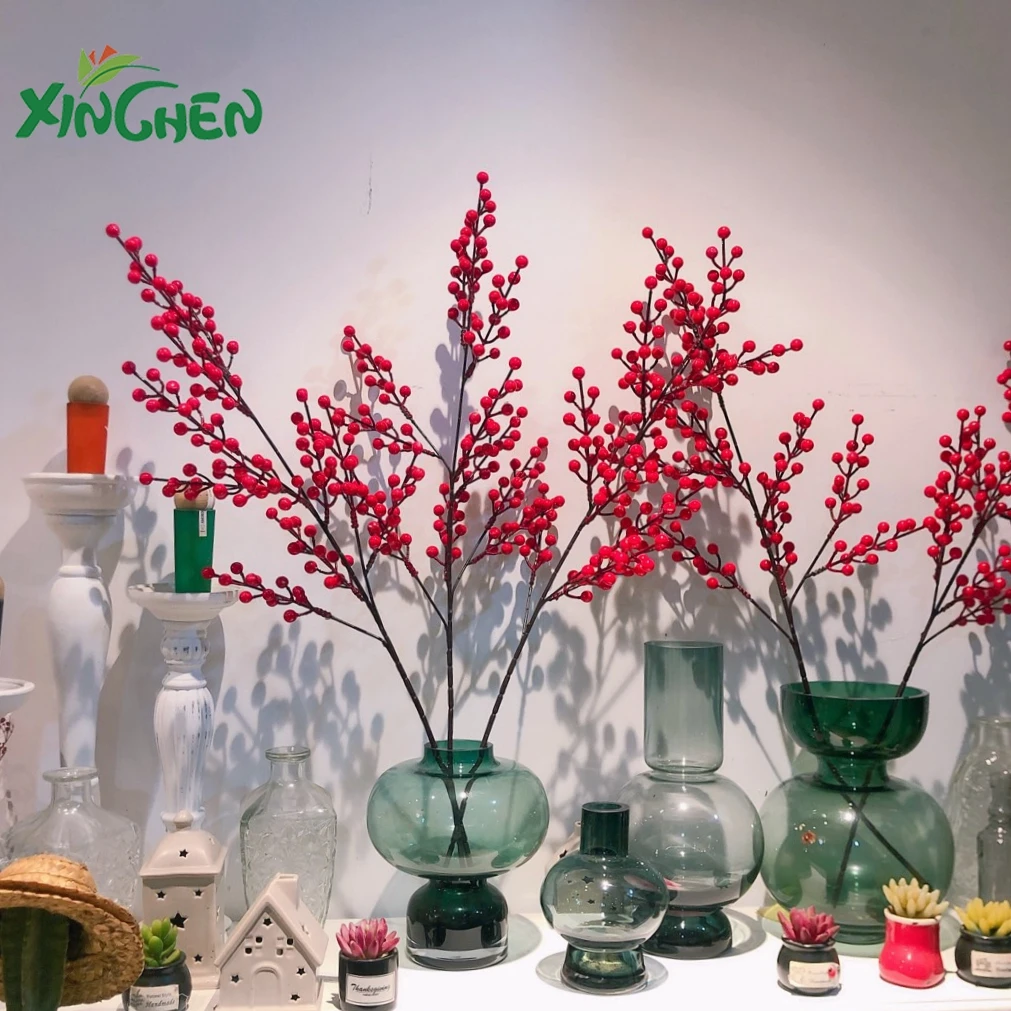 新年仿真花冬青  年宵花福通材料 欣辰鲜花包装