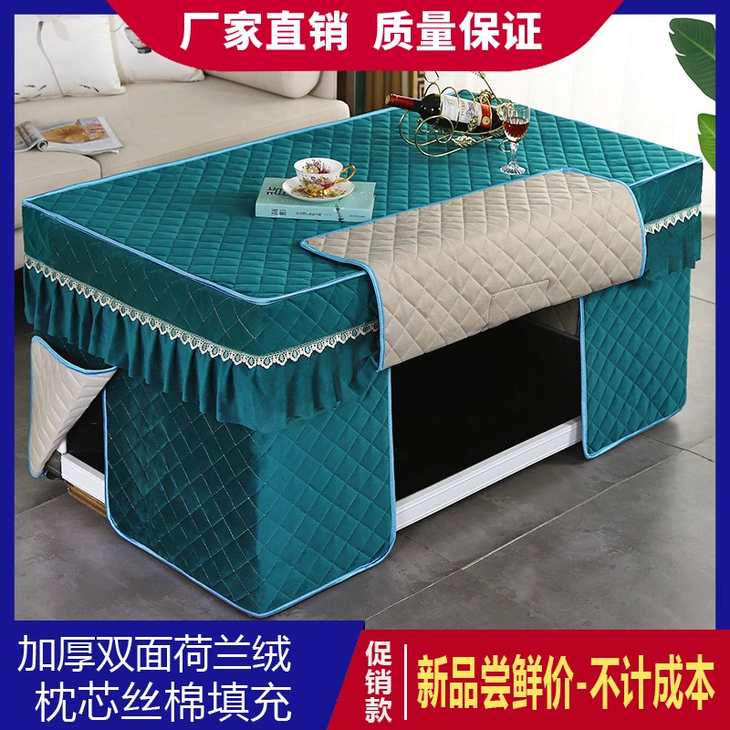 荷兰绒加厚电烤炉套罩烤火罩长方形茶几罩烤火桌布罩烤火炉罩加绒