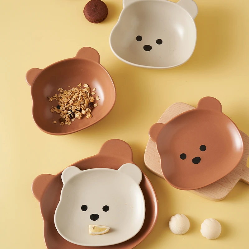 肆月北陌盘子儿童餐盘家用甜点早餐盘饭盘餐具可爱餐盘陶瓷网红款