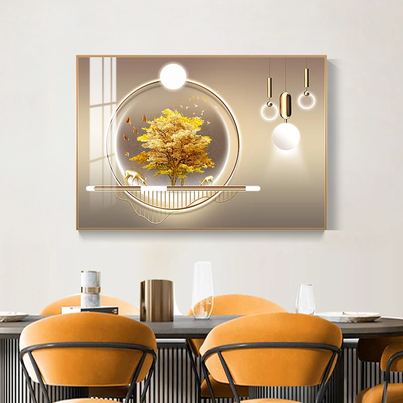 阪画屋2现代轻奢餐厅装饰画高档大气饭厅餐桌旁挂画单幅画悠然