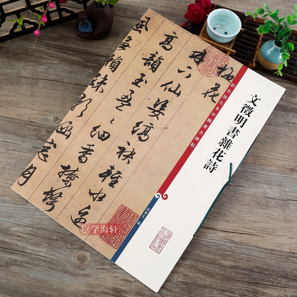 文徵明书杂花诗彩色放大本著名碑帖繁体旁注文征明书法毛笔字帖