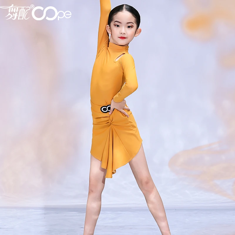 新款oope舞配舞服少儿拉丁舞服双色练习服拉丁舞练功服----L21935