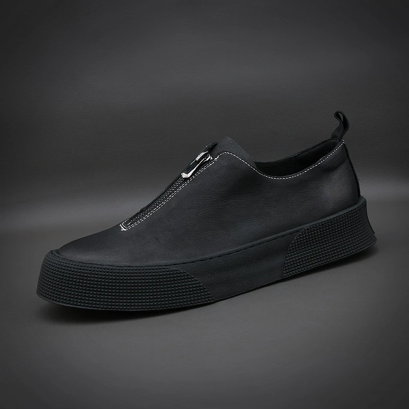 尚先生男鞋23秋冬新款潮流百搭透气商务皮鞋软底轻奢板鞋 3102-12