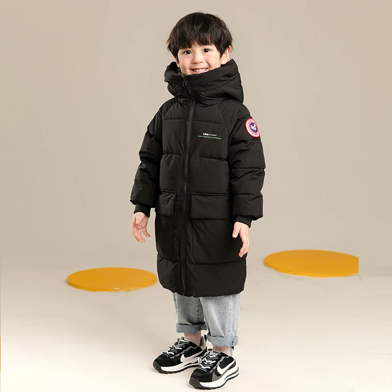 卡可鸭2022秋冬儿童中长款棉服童棉衣加厚款