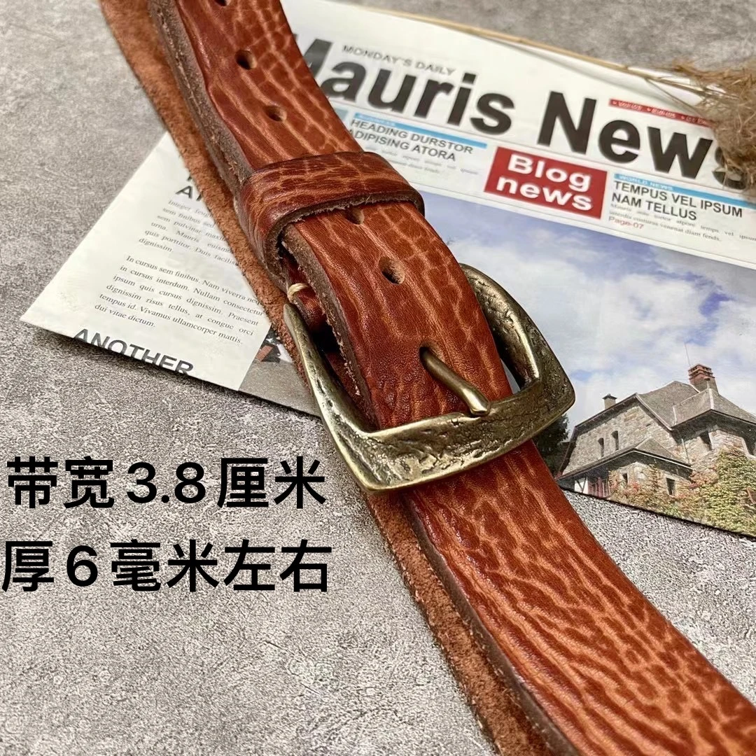 头层天然牛皮纹路加厚皮带腰带含改短工具