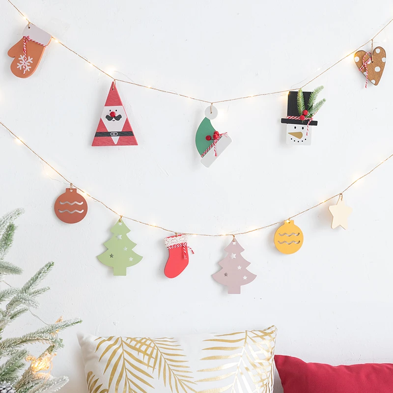 阿楹 ins圣诞拉旗墙壁装饰元素小袜子2025店铺节日场景布置树挂件