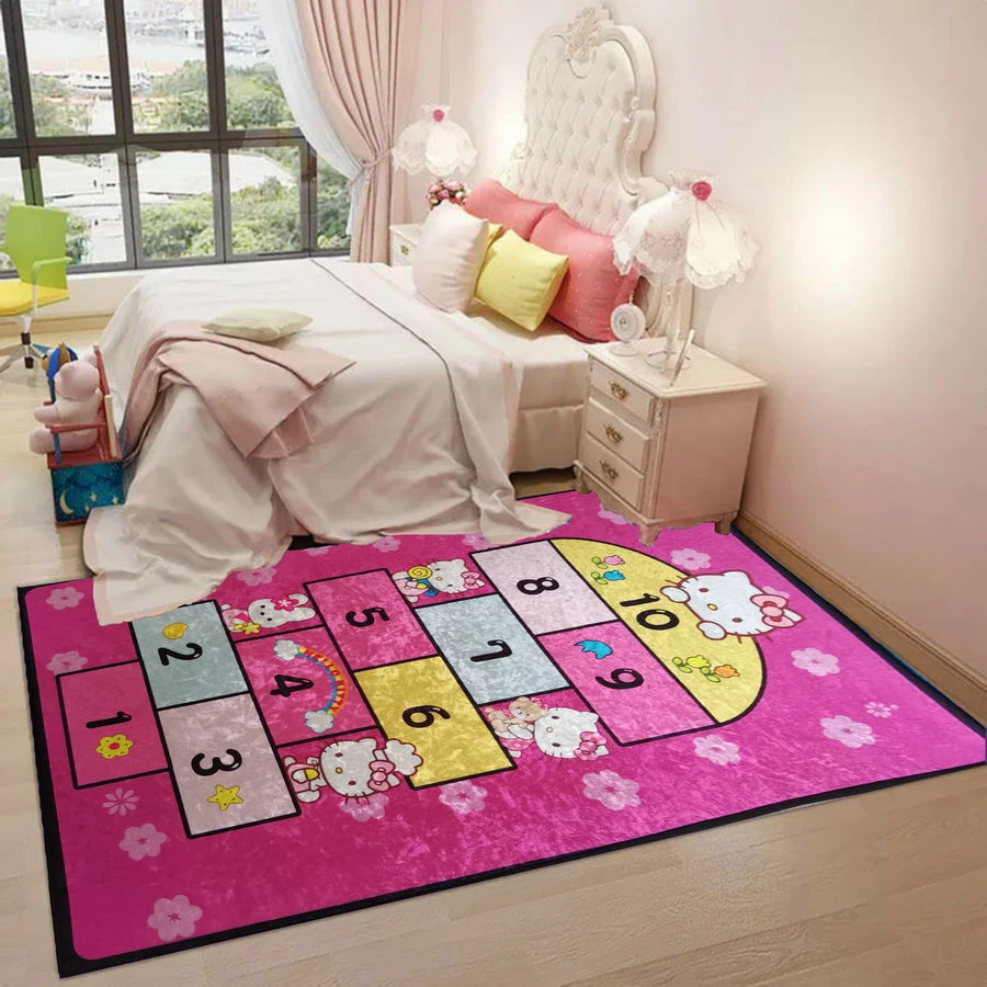 孩子儿童房卡通爬爬垫 床边毯 飘窗垫游戏毯尺寸全地毯网红少女心