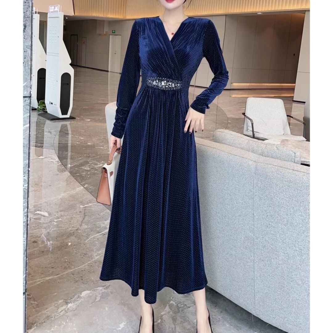 2022秋冬新款时尚高端优雅浪漫气质女人味连身裙141