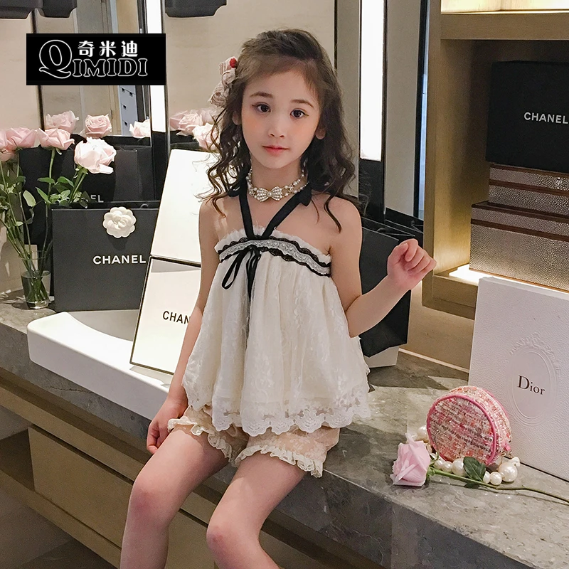 【现货】女童吊带衫蕾丝无袖上衣21528