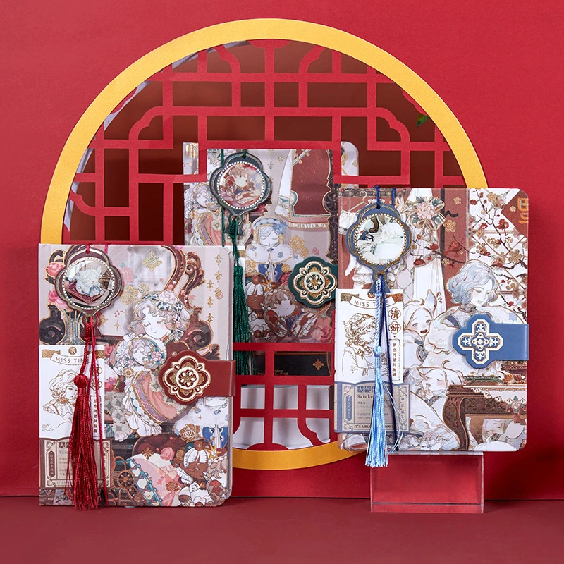 【文创】国风笔记本锦花似玉32K立体磁扣本子彩绘古风手帐本日记本