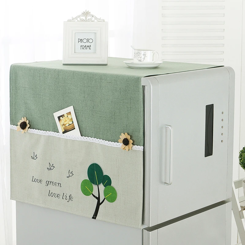 小清新冰箱防尘罩冰箱罩双开门冰箱盖布防尘罩布艺冰箱防尘罩套罩