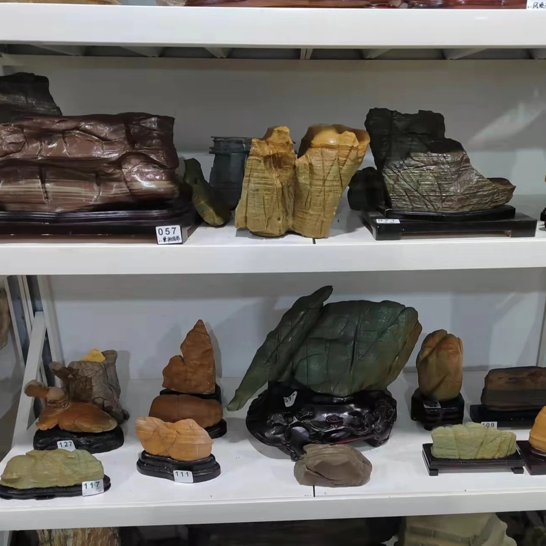 天然松花石奇石家装饰品摆件