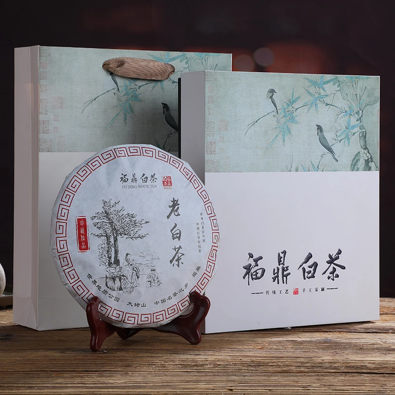 中秋送礼送长辈福鼎老白茶饼紧压太姥山陈年寿眉浓香型礼盒装350g