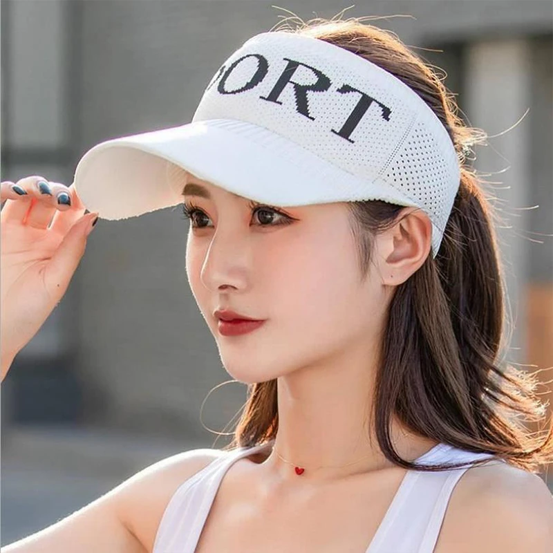 【浮力】夏季防晒太阳帽女韩版户外运动大檐空顶遮阳帽字母鸭舌帽
