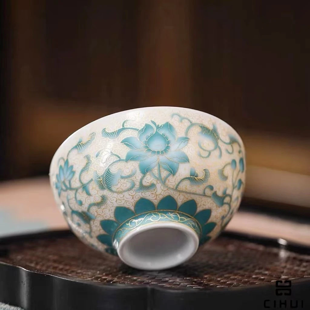 满花四季鎏银杯镶银单杯主人杯 中式高档礼盒伴手礼茶杯110ml