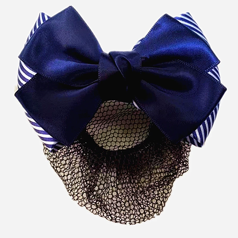 服务员职业头花护士银行空姐酒店工作优雅盘发女网兜网纱发夹发饰