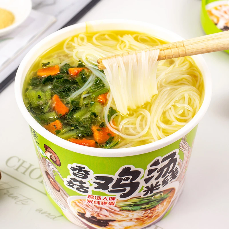 【三狗专属】香菇鸡汤味冲泡型细米线116g/桶早餐速食软糯米粉