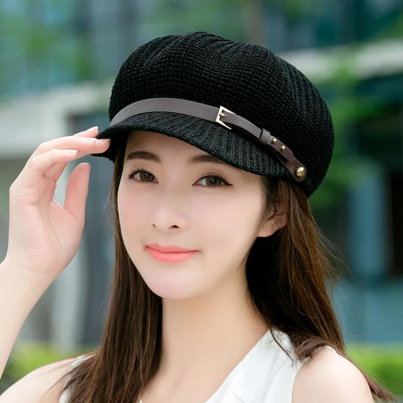 韩版八角帽女夏季镂空新款百搭网帽出游防晒遮阳帽英伦鸭舌帽透气