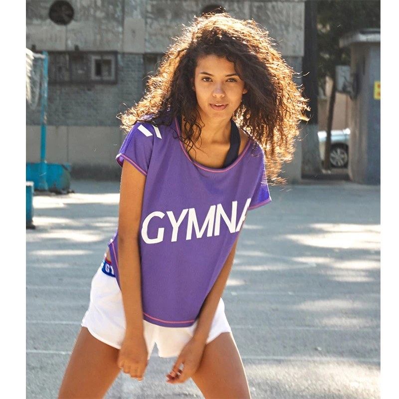 gymna速干衣女T恤宽松罩衫运动休闲短袖健身衣瑜伽服跑步上春季