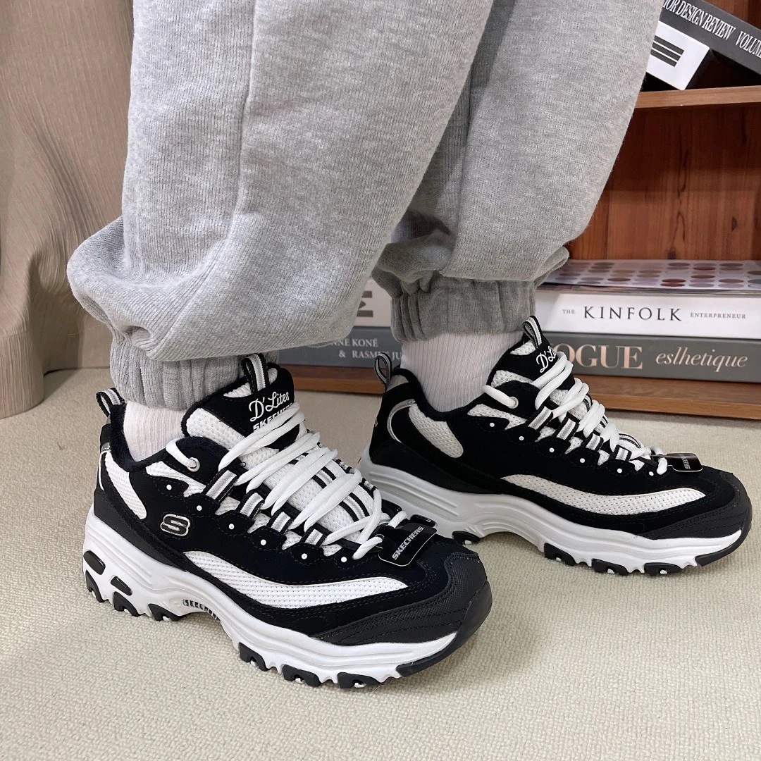 Skecherse/斯凯奇加绒保暖复古老爹鞋百搭增高休闲运动鞋66666254