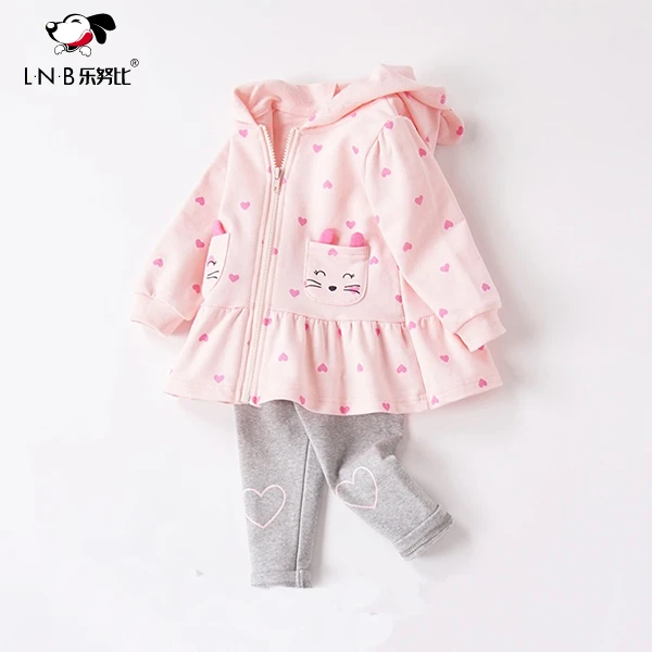 小女童秋装甜美外套裤春秋两件秋季婴儿女宝装衣服洋气1一5岁连帽