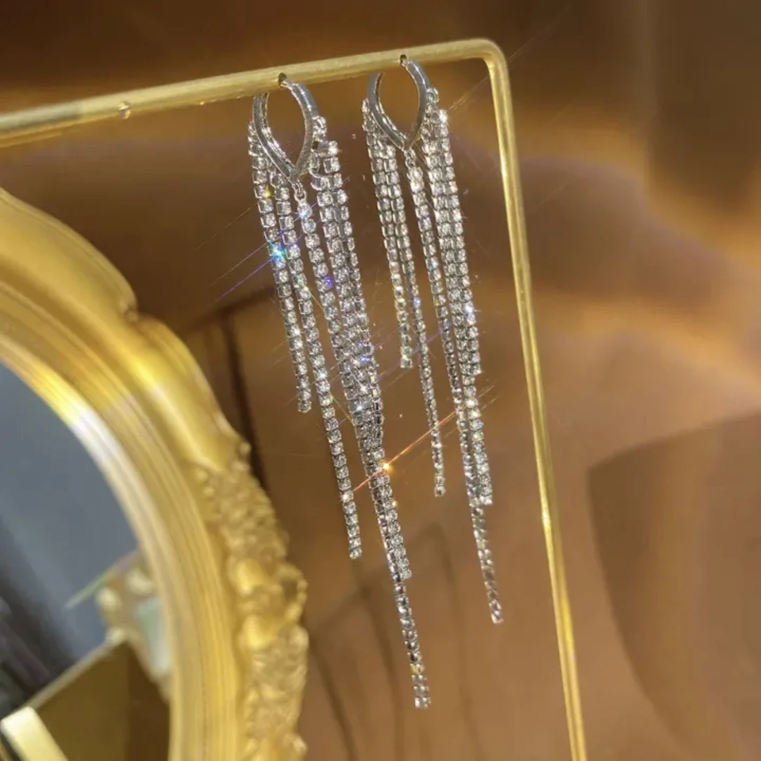 轻奢款－流苏星河系耳环爱心长款钻钻耳坠女冷淡风潮气质简约耳饰