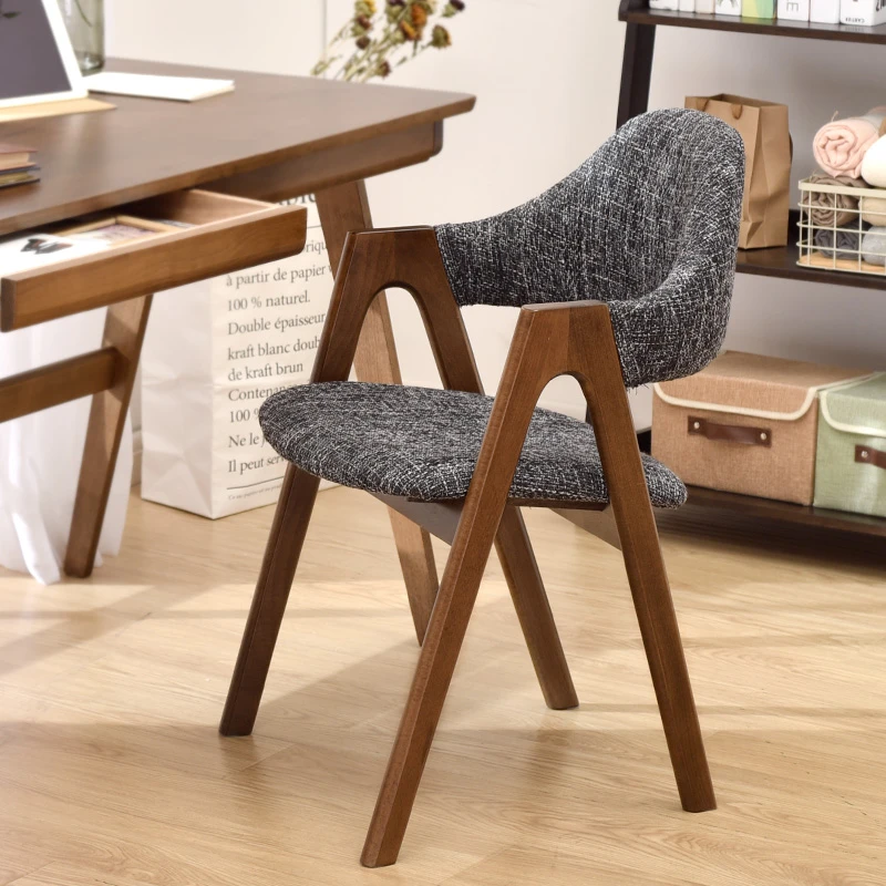 实木书桌椅家用靠背餐椅子现代简约北欧休闲凳子创意餐厅木椅子