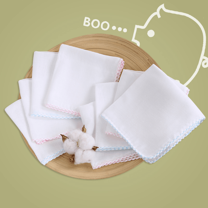 宝宝口水巾新生婴儿纱布毛巾纯棉超软小方巾薄儿童洗脸巾纱巾手帕