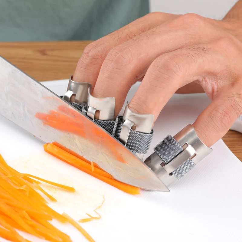 可调铁指甲套不锈钢防切手器切菜护手器手指保护套家用厨房小工具