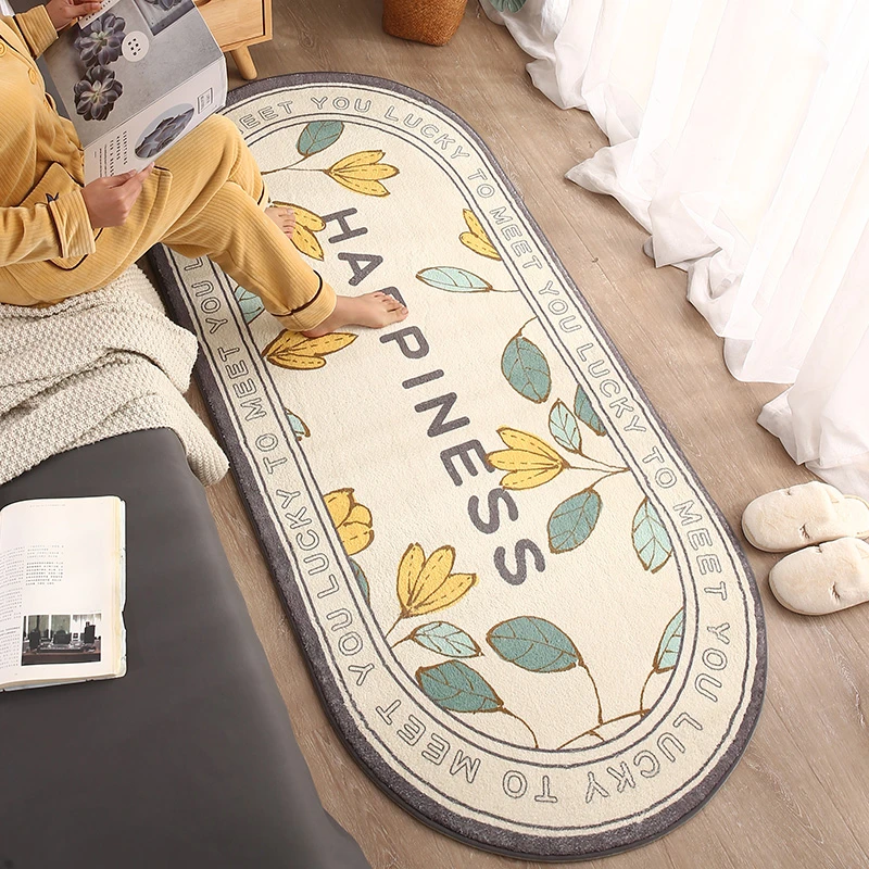 北欧地毯卧室少女床边毯家用可睡可坐床边小地毯ins房间地毯加