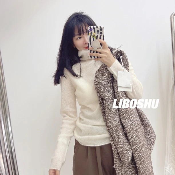 秋冬款 时尚百搭简约休闲纯色高领软糯保暖打底毛衣女 HLSZ0032