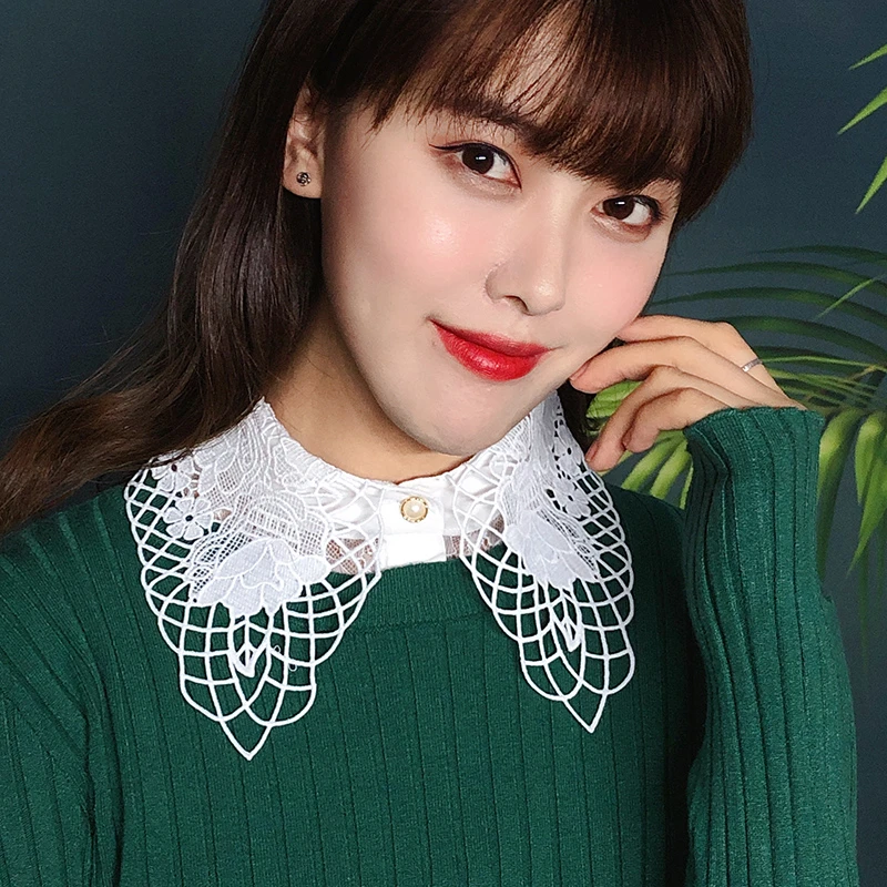 蕾丝花边假领子女衬衣领配饰假领衬衫百搭秋冬季配毛衣假领白色