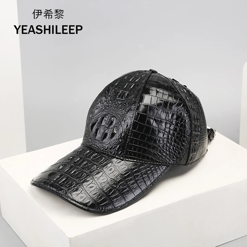 yeashileep/伊希黎高档鳄鱼皮帽子时尚棒球帽遮阳鸭舌男士防晒帽