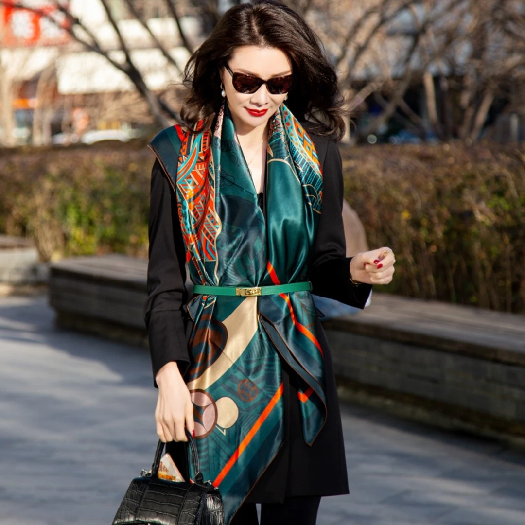 EDFNOT/杨红霞汝意金钱如意虎贺岁款丝巾优雅时尚经典款