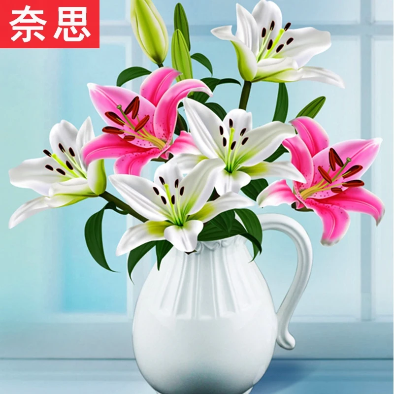 十字绣2025新款餐厅花卉系列百合花满绣客厅手工自己绣简约现代家