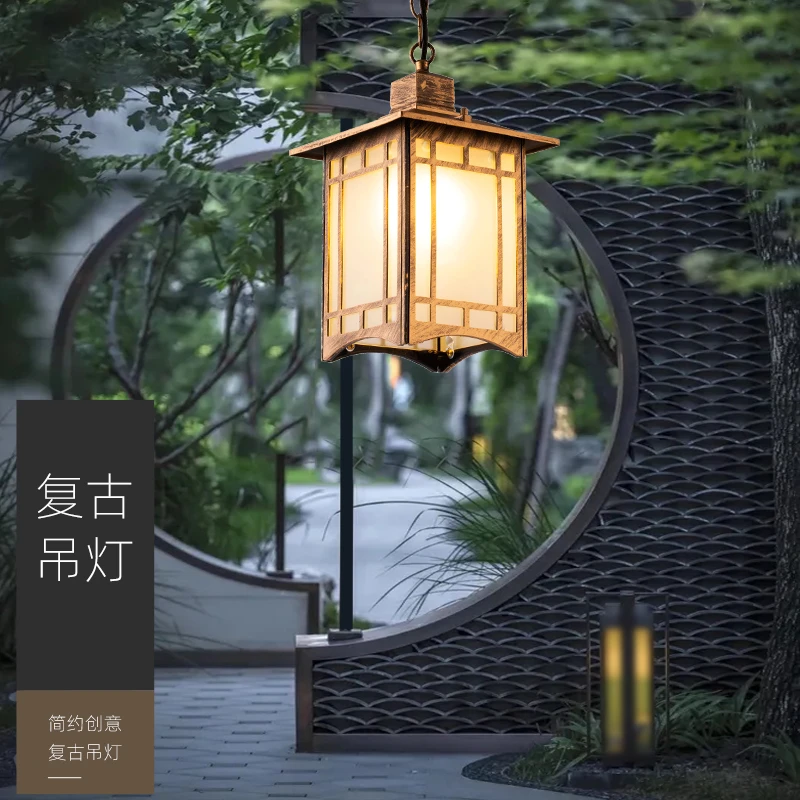 品业新中式户外吊灯花园别墅走廊阳光房葡萄架凉亭明清古典庭院灯
