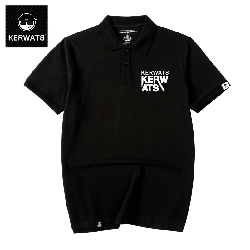 KERWATS2023新款韩版潮牌欧美翻领POLO衫男装大码宽松短袖T恤衫