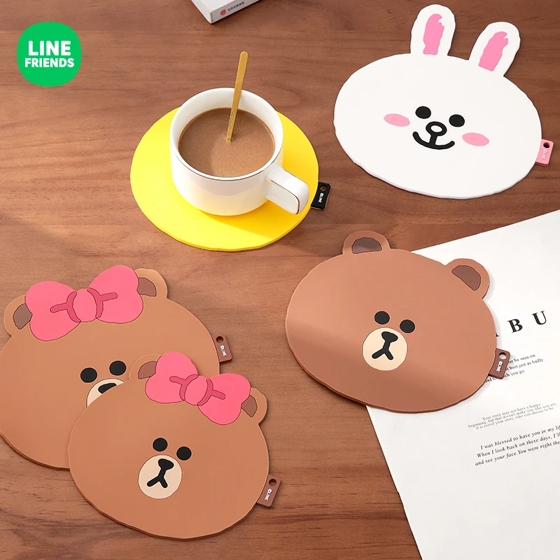 LINE FRIENDS卡通可爱隔热餐垫防水防油硅胶餐桌布防烫儿童防滑