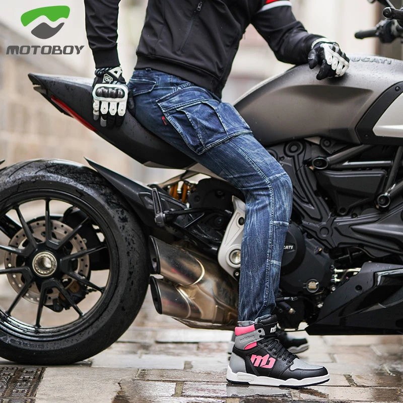 【新品】motoboy新款UP-03骑行弹力牛仔裤