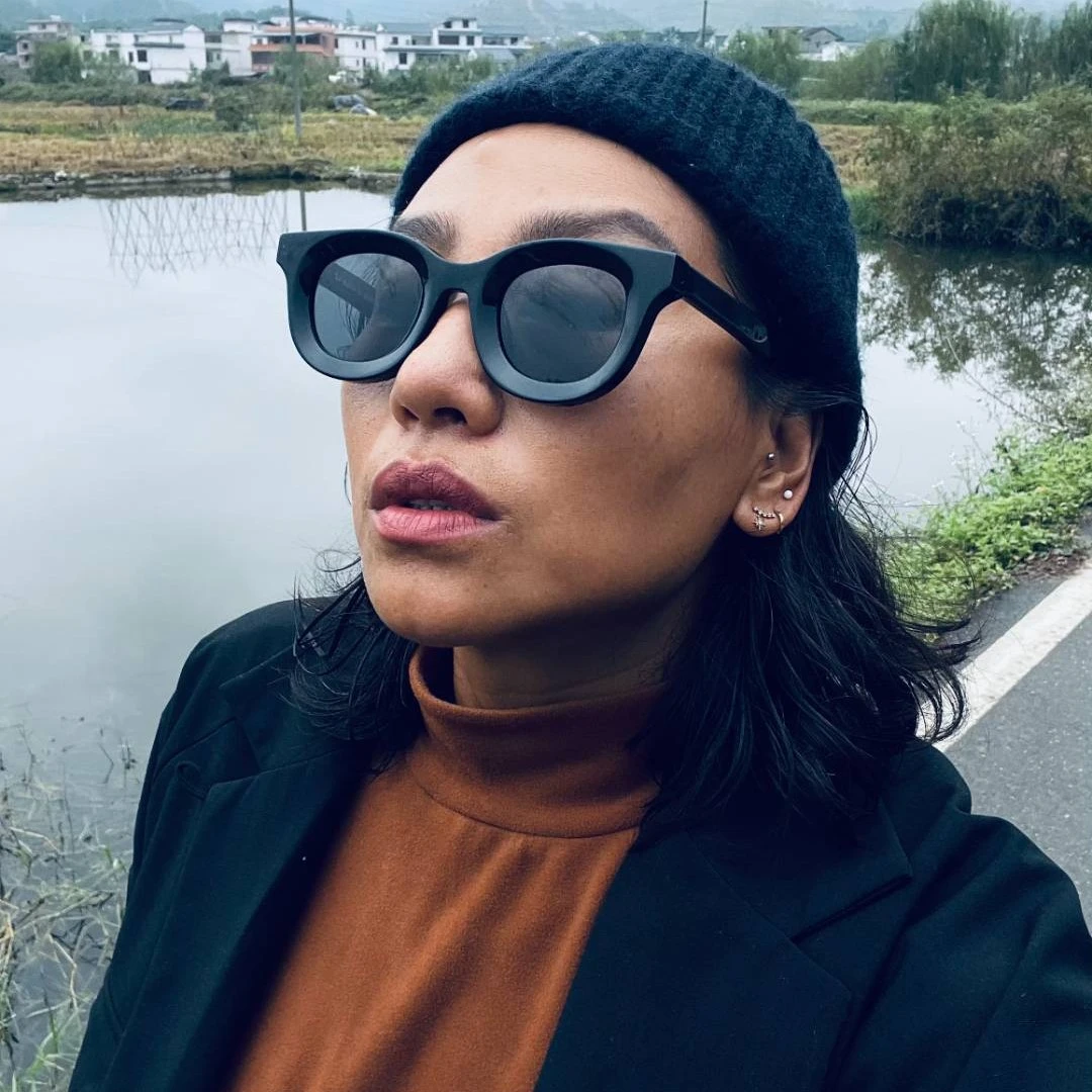 「娅娅推荐」A/W2021 欧美小众手作眼镜百搭时尚黑色复古简约街拍