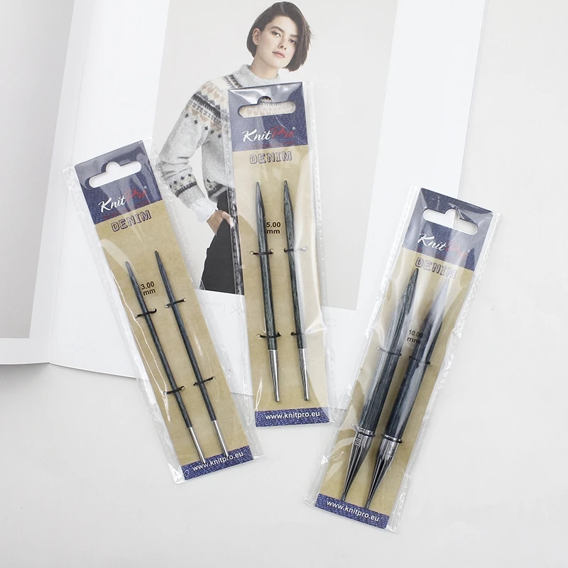 knitpro可拆卸环针长规针头蓝色桦木环形针毛衣针