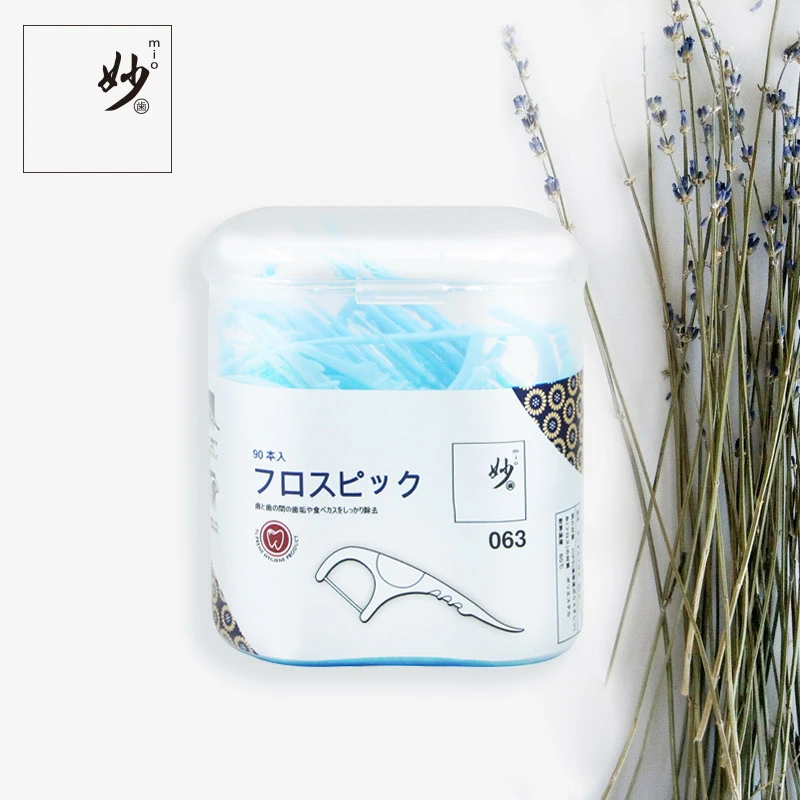 日本妙齿细滑牙线棒（90支装）男士个人牙齿护理清洁齿缝细牙签线