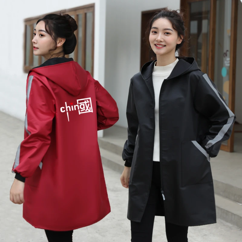 生活匠罩衣女外穿上班工作服不粘毛防水油耐脏男工地反光条薄款