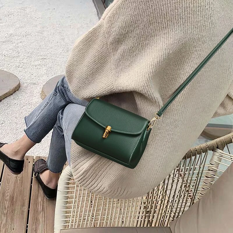 绿色网红迷你女包包新款时尚简约小方包单肩斜挎小包通勤百搭潮包