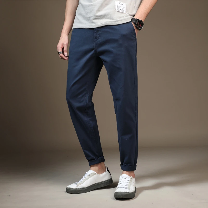 时尚百搭显瘦弹力大码小脚休闲裤（三色可选）