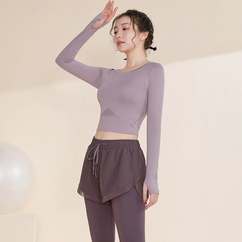 运动上衣女款秋冬紧身吸汗健身房晨跑长袖速干专业显瘦瑜伽服