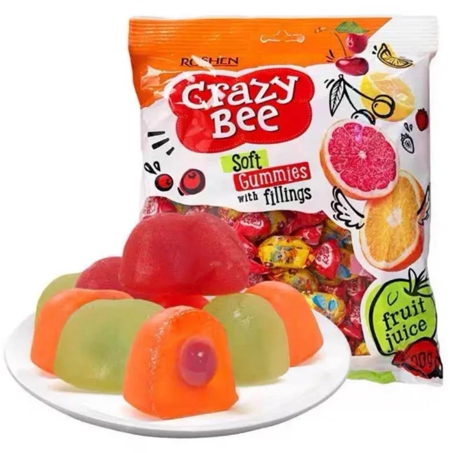 【拍一发二】进口乌克兰小蜜蜂爆浆水果软糖500克