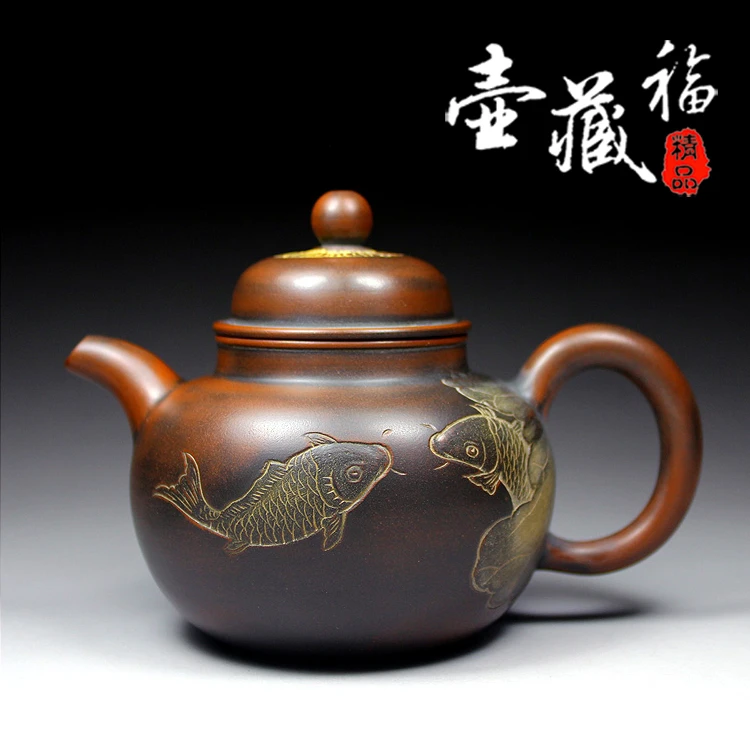 卢纪祖大师壶藏福钦州坭兴陶茶壶纯手工创意陶瓷全手工精品窑变
